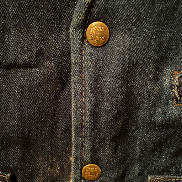 1970s faux shearling denim western vest - Picture 2 of 7